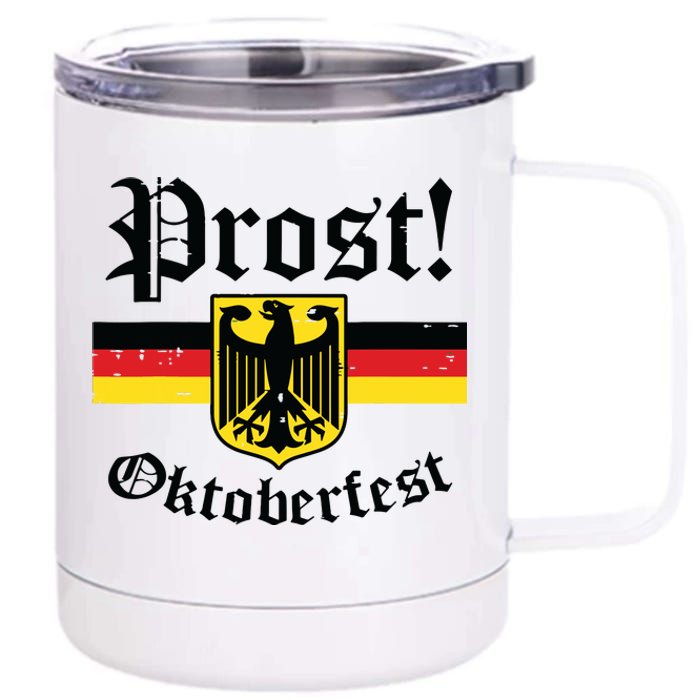 Prost Oktoberfest German Flag Crest Eagle Bavarian 12 oz Stainless Steel Tumbler Cup