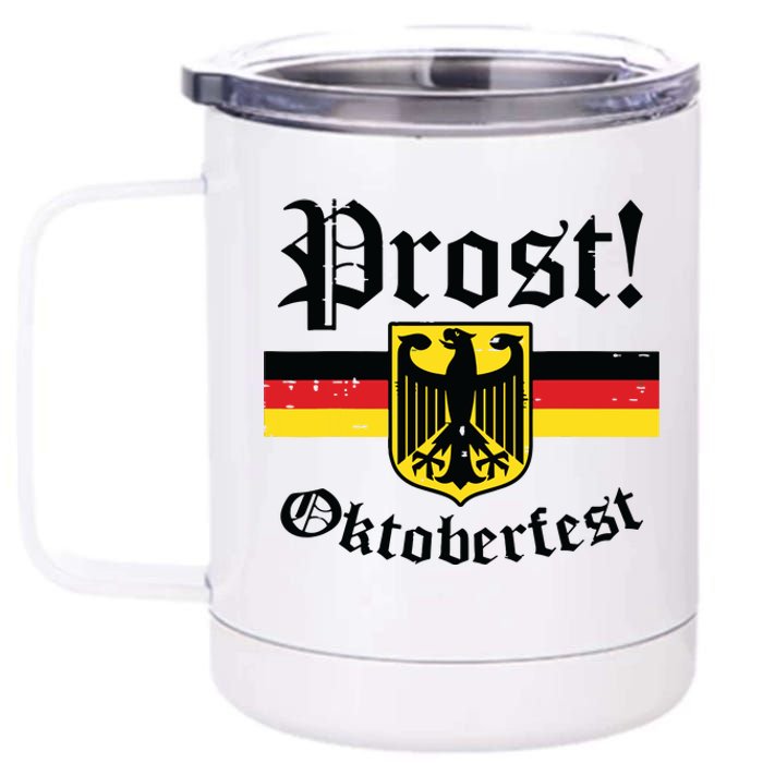 Prost Oktoberfest German Flag Crest Eagle Bavarian 12 oz Stainless Steel Tumbler Cup