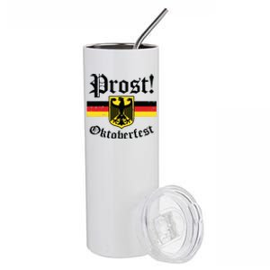 Prost Oktoberfest German Flag Crest Eagle Bavarian Stainless Steel Tumbler