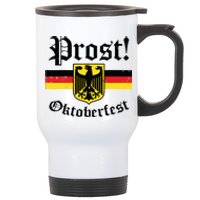 Prost Oktoberfest German Flag Crest Eagle Bavarian Stainless Steel Travel Mug