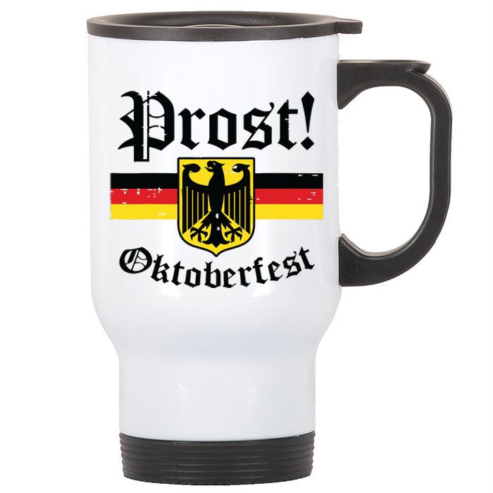 Prost Oktoberfest German Flag Crest Eagle Bavarian Stainless Steel Travel Mug