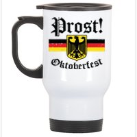 Prost Oktoberfest German Flag Crest Eagle Bavarian Stainless Steel Travel Mug