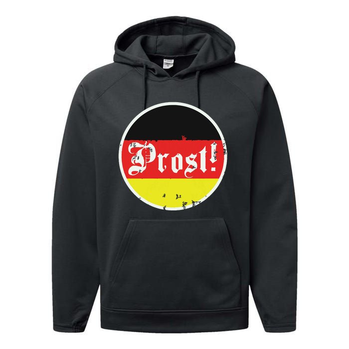 Prost Oktoberfest Germany German Vintage Oktoberfest Performance Fleece Hoodie