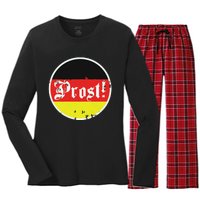 Prost Oktoberfest Germany German Vintage Oktoberfest Women's Long Sleeve Flannel Pajama Set 