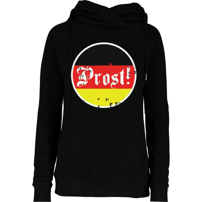 Prost Oktoberfest Germany German Vintage Oktoberfest Womens Funnel Neck Pullover Hood