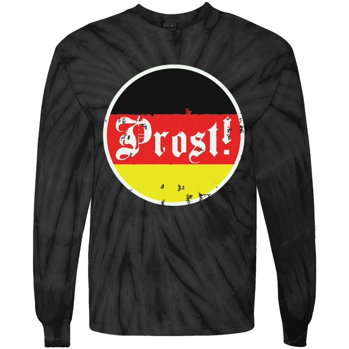 Prost Oktoberfest Germany German Vintage Oktoberfest Tie-Dye Long Sleeve Shirt