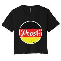 Prost Oktoberfest Germany German Vintage Oktoberfest Women's Crop Top Tee