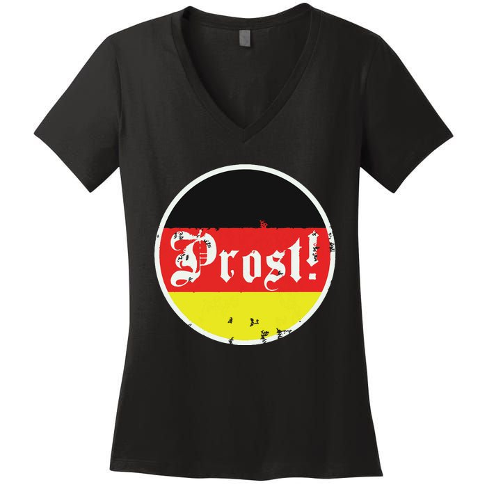 Prost Oktoberfest Germany German Vintage Oktoberfest Women's V-Neck T-Shirt