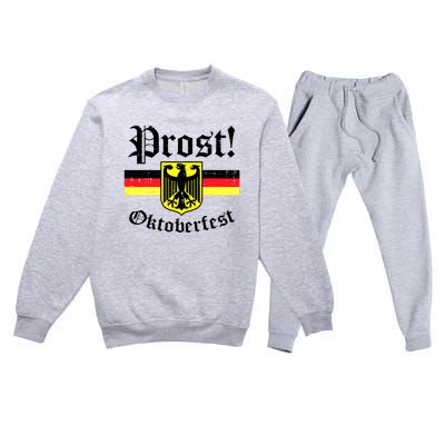 Prost Oktoberfest German Flag Crest Eagle Bavarian Premium Crewneck Sweatsuit Set