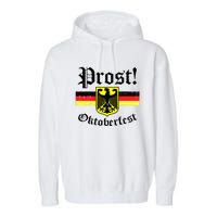 Prost Oktoberfest German Flag Crest Eagle Bavarian Garment-Dyed Fleece Hoodie