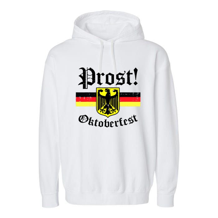 Prost Oktoberfest German Flag Crest Eagle Bavarian Garment-Dyed Fleece Hoodie