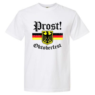 Prost Oktoberfest German Flag Crest Eagle Bavarian Garment-Dyed Heavyweight T-Shirt