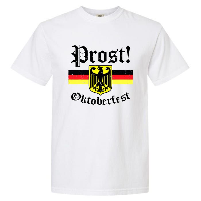 Prost Oktoberfest German Flag Crest Eagle Bavarian Garment-Dyed Heavyweight T-Shirt