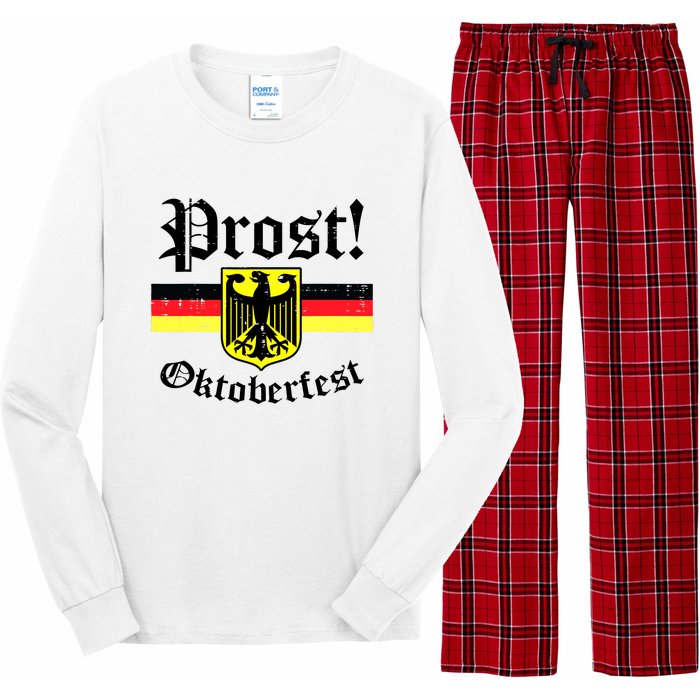 Prost Oktoberfest German Flag Crest Eagle Bavarian Long Sleeve Pajama Set