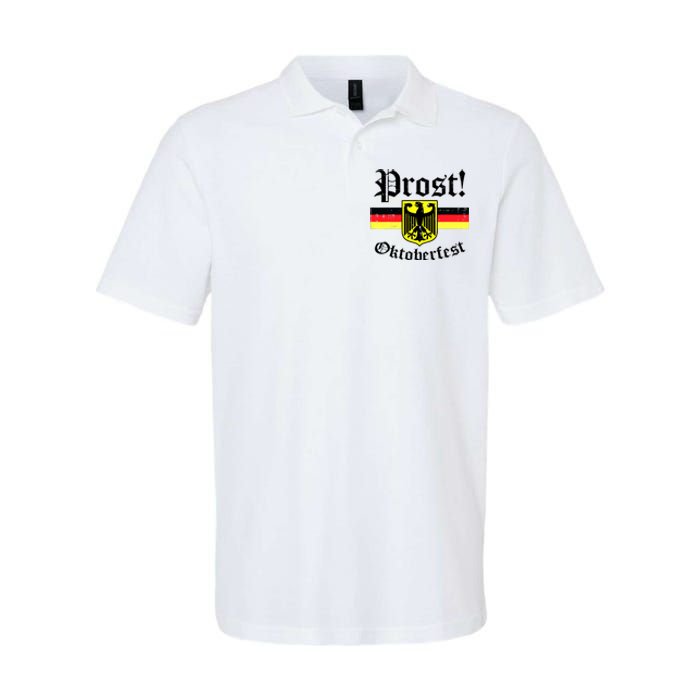 Prost Oktoberfest German Flag Crest Eagle Bavarian Softstyle Adult Sport Polo