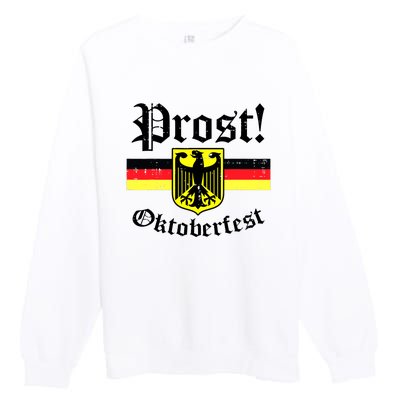 Prost Oktoberfest German Flag Crest Eagle Bavarian Premium Crewneck Sweatshirt