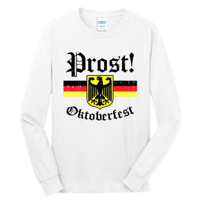 Prost Oktoberfest German Flag Crest Eagle Bavarian Tall Long Sleeve T-Shirt