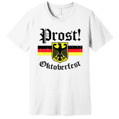 Prost Oktoberfest German Flag Crest Eagle Bavarian Premium T-Shirt