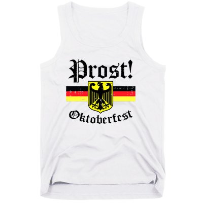 Prost Oktoberfest German Flag Crest Eagle Bavarian Tank Top