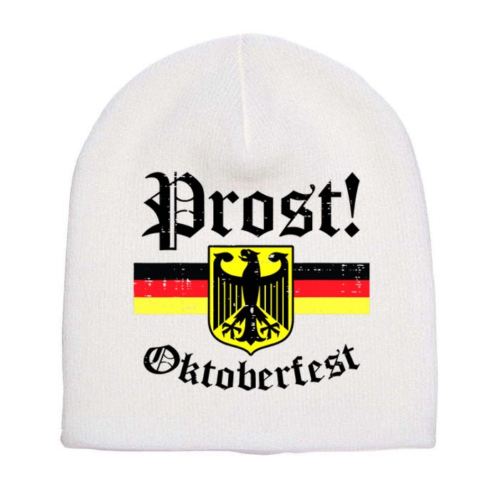 Prost Oktoberfest German Flag Crest Eagle Bavarian Short Acrylic Beanie