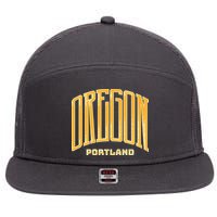 Portland Oregon Giant Logo 7 Panel Mesh Trucker Snapback Hat