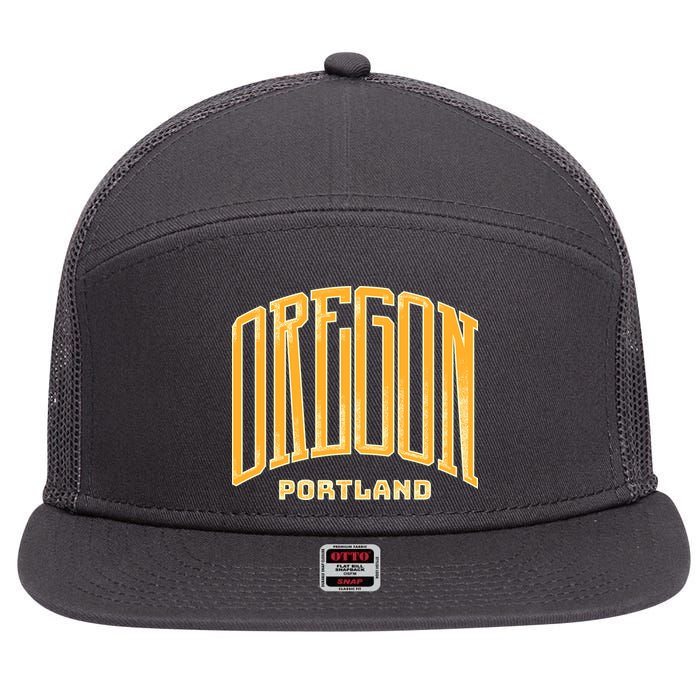 Portland Oregon Giant Logo 7 Panel Mesh Trucker Snapback Hat