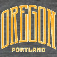 Portland Oregon Giant Logo 7 Panel Mesh Trucker Snapback Hat