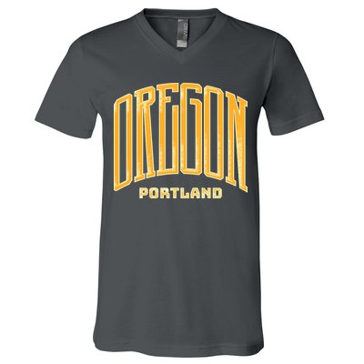 Portland Oregon Giant Logo V-Neck T-Shirt