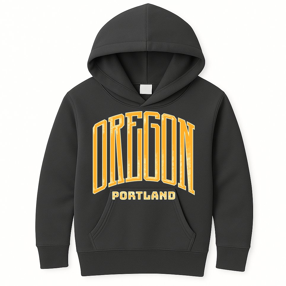 Portland Oregon Giant Logo Kids Hoodie
