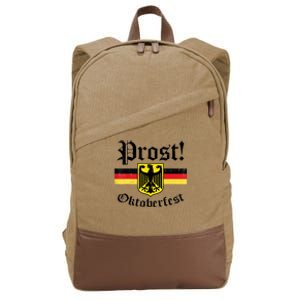 Prost Oktoberfest German Flag Crest Eagle Bavarian Cotton Canvas Backpack