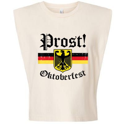 Prost Oktoberfest German Flag Crest Eagle Bavarian Garment-Dyed Women's Muscle Tee