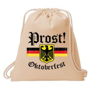 Prost Oktoberfest German Flag Crest Eagle Bavarian Drawstring Bag