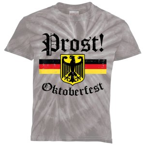 Prost Oktoberfest German Flag Crest Eagle Bavarian Kids Tie-Dye T-Shirt