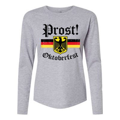 Prost Oktoberfest German Flag Crest Eagle Bavarian Womens Cotton Relaxed Long Sleeve T-Shirt