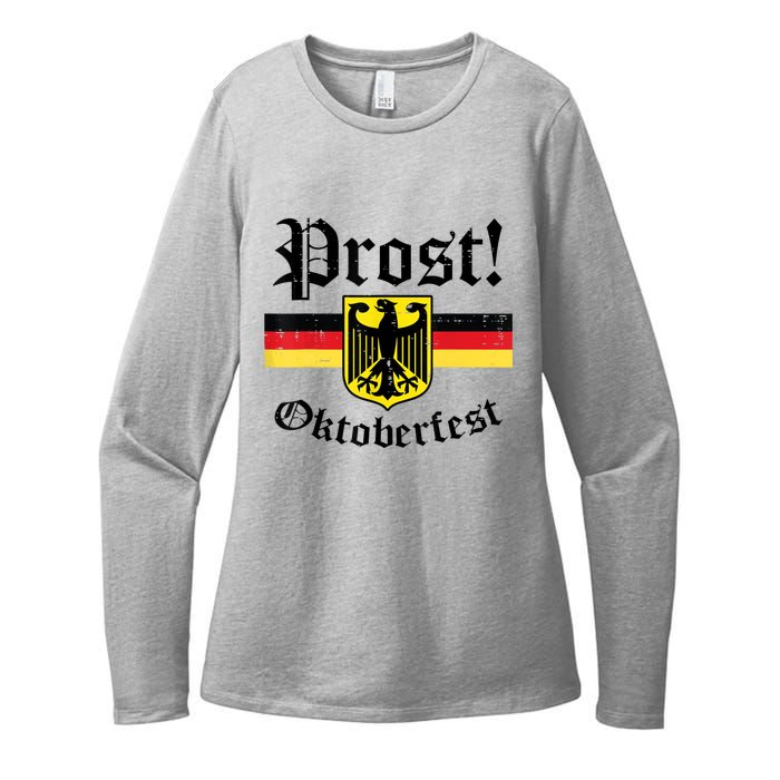 Prost Oktoberfest German Flag Crest Eagle Bavarian Womens CVC Long Sleeve Shirt