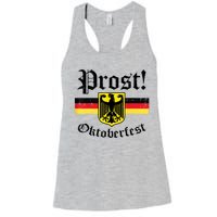 Prost Oktoberfest German Flag Crest Eagle Bavarian Women's Racerback Tank