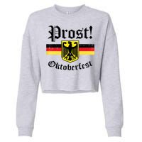 Prost Oktoberfest German Flag Crest Eagle Bavarian Cropped Pullover Crew