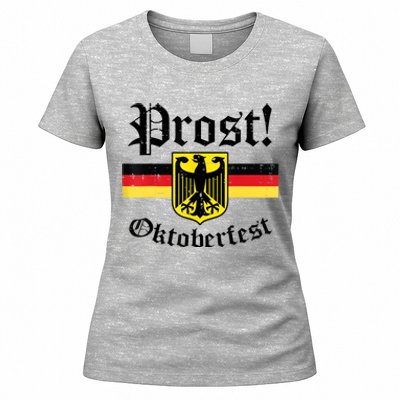 Prost Oktoberfest German Flag Crest Eagle Bavarian Women's T-Shirt