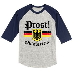 Prost Oktoberfest German Flag Crest Eagle Bavarian Kids Colorblock Raglan Jersey