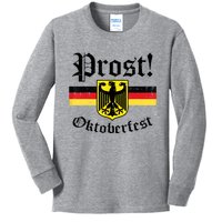 Prost Oktoberfest German Flag Crest Eagle Bavarian Kids Long Sleeve Shirt