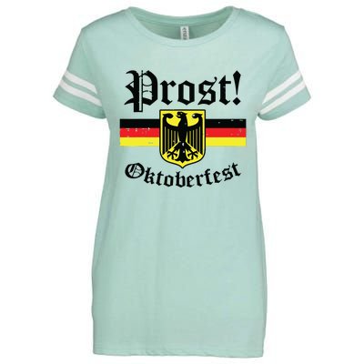 Prost Oktoberfest German Flag Crest Eagle Bavarian Enza Ladies Jersey Football T-Shirt