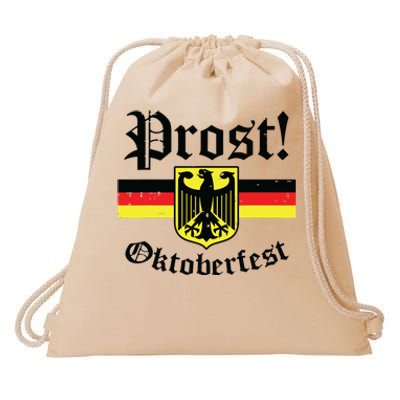 Prost Oktoberfest German Flag Crest Eagle Bavarian Drawstring Bag