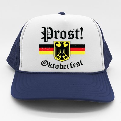 Prost Oktoberfest German Flag Crest Eagle Bavarian Trucker Hat