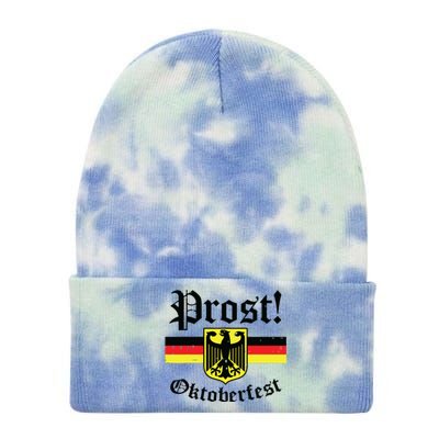 Prost Oktoberfest German Flag Crest Eagle Bavarian Tie Dye 12in Knit Beanie