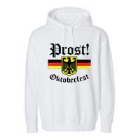 Prost Oktoberfest German Flag Crest Eagle Bavarian Garment-Dyed Fleece Hoodie