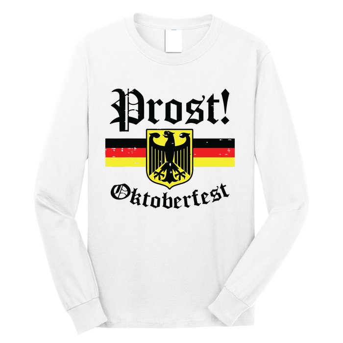 Prost Oktoberfest German Flag Crest Eagle Bavarian Long Sleeve Shirt