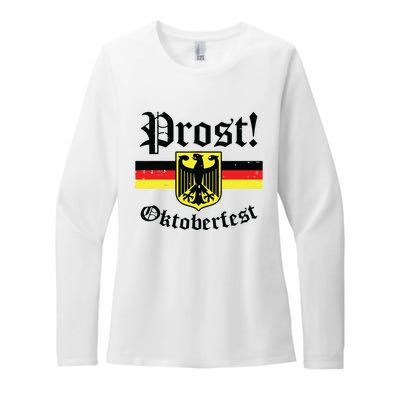 Prost Oktoberfest German Flag Crest Eagle Bavarian Womens CVC Long Sleeve Shirt