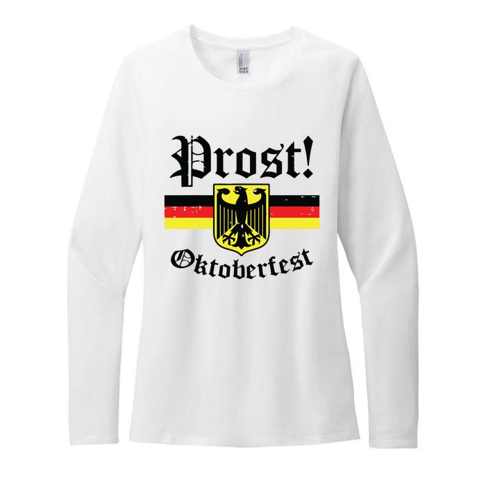 Prost Oktoberfest German Flag Crest Eagle Bavarian Womens CVC Long Sleeve Shirt