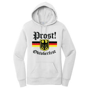 Prost Oktoberfest German Flag Crest Eagle Bavarian Women's Pullover Hoodie