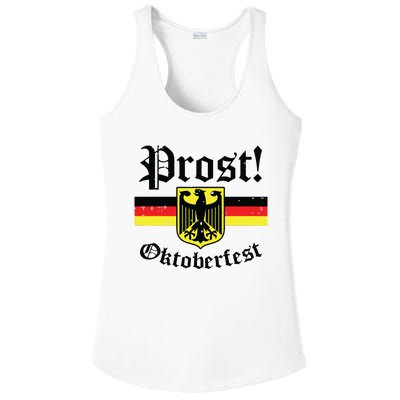 Prost Oktoberfest German Flag Crest Eagle Bavarian Ladies PosiCharge Competitor Racerback Tank